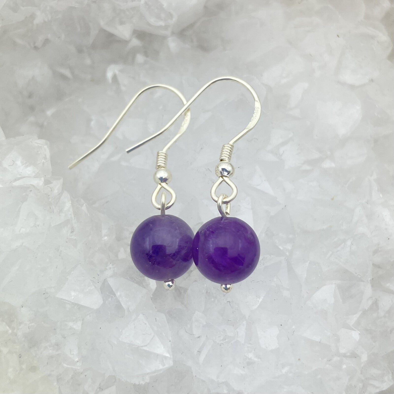 Boucles d'oreilles Argent - Perles Améthyste