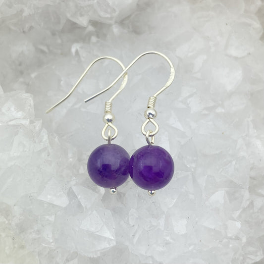 Boucles d'oreilles Argent - Perles Améthyste