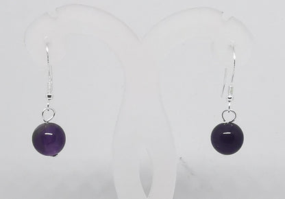 Boucles d'oreilles hypoallergénique - Perles Améthyste