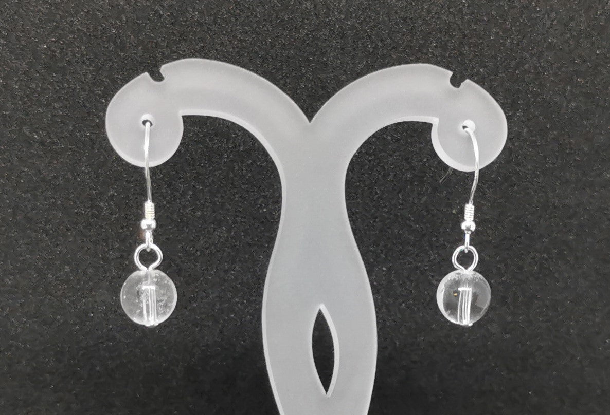 Boucles d'oreilles hypoallergénique - Perles Cristal de Roche