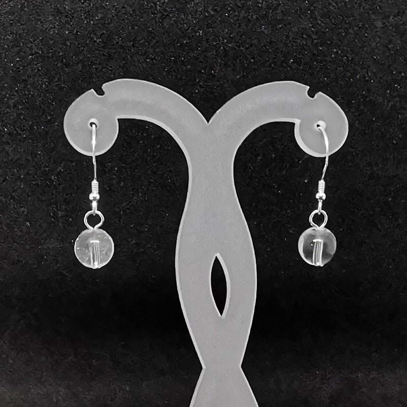 Boucles d'oreilles hypoallergénique - Perles Cristal de Roche