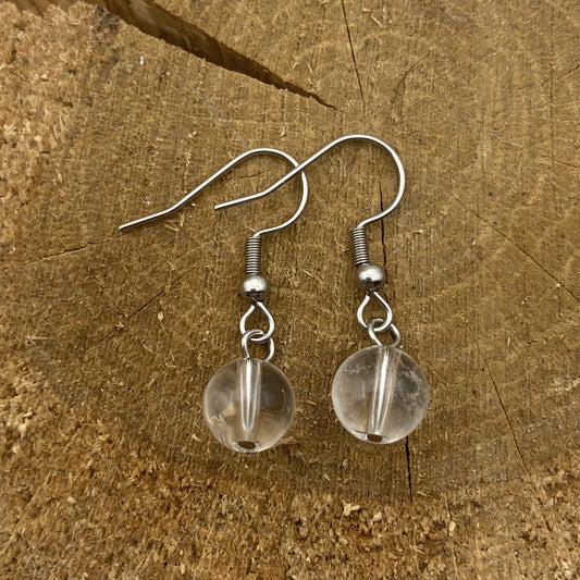 Boucles d'oreilles hypoallergénique - Perles Cristal de Roche