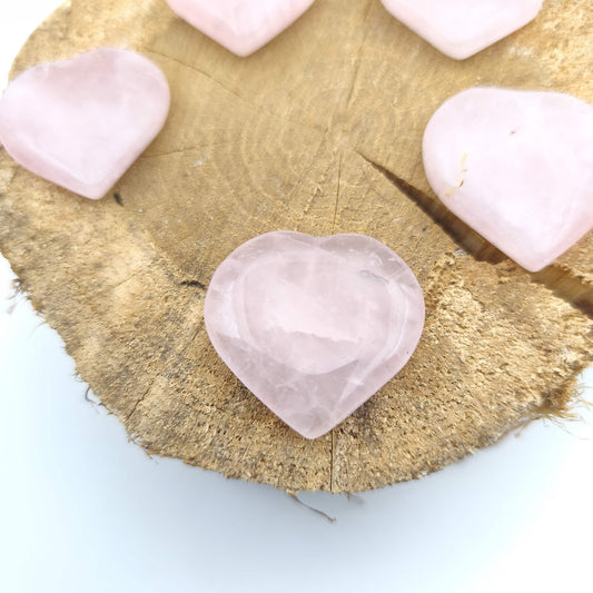 Petit Coeur PLAT- Quartz Rose - Taille M