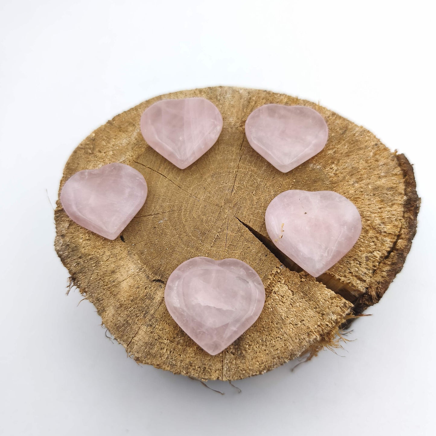Petit Coeur PLAT- Quartz Rose - Taille M