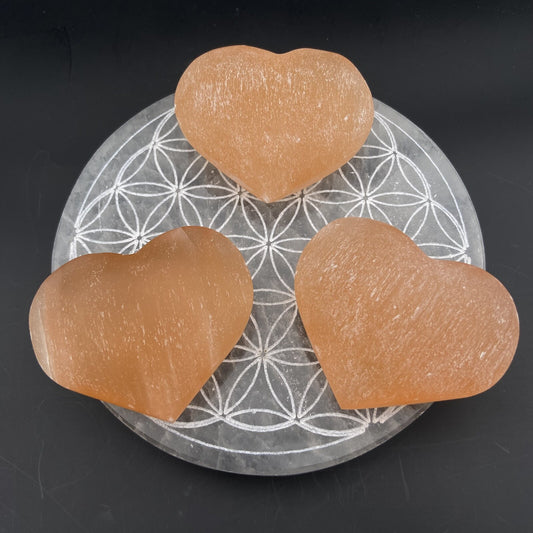 Coeur - Sélénite Orange - 6 x 6 cm