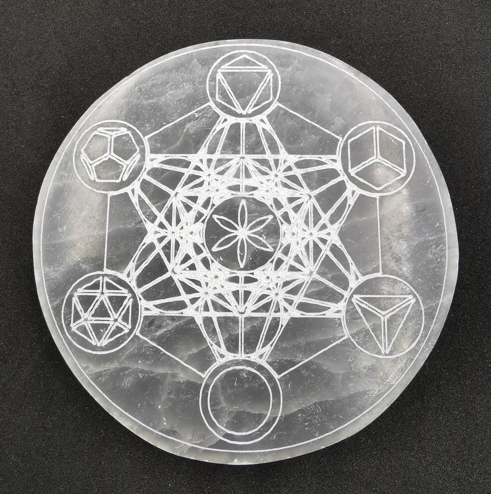 Plaque de Rechargement - Sélénite Métatron (10 cm) nouveau design