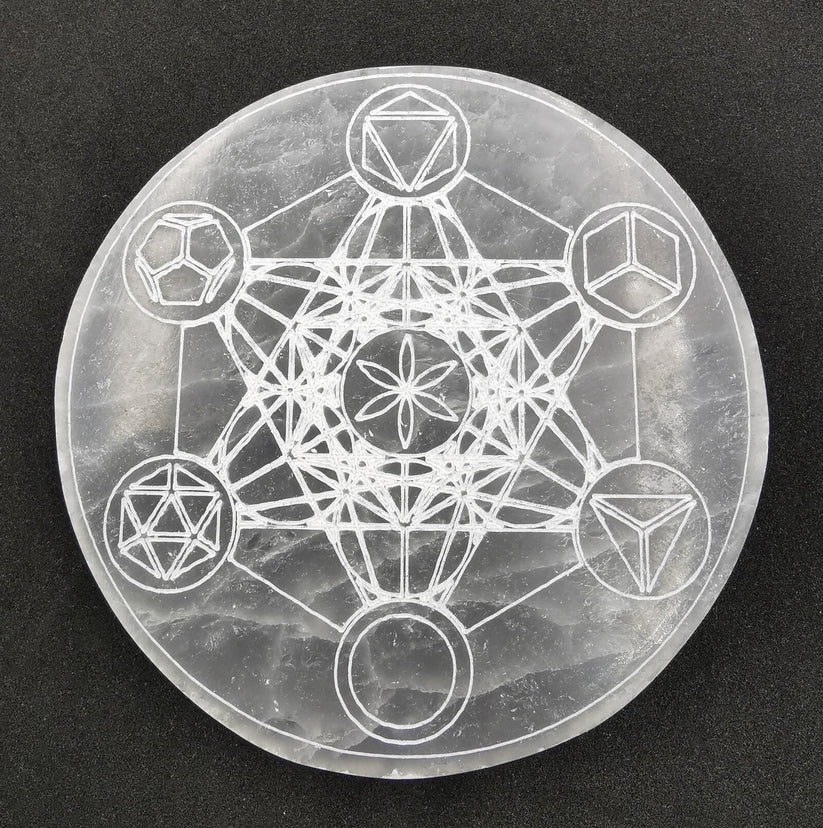 Plaque de Rechargement - Sélénite Métatron (12 cm) nouveau design