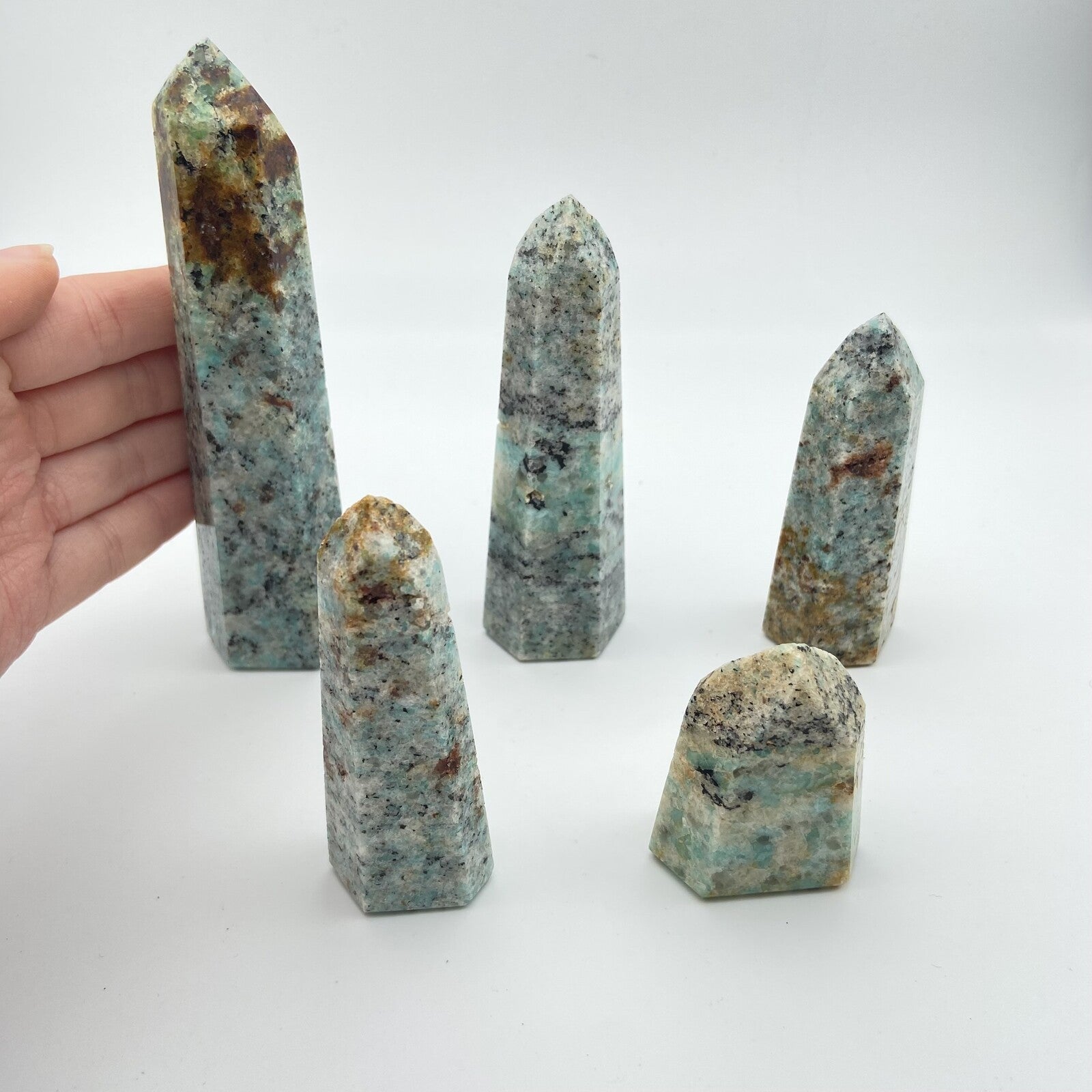 Lot de 5 Pointes Amazonite n°1