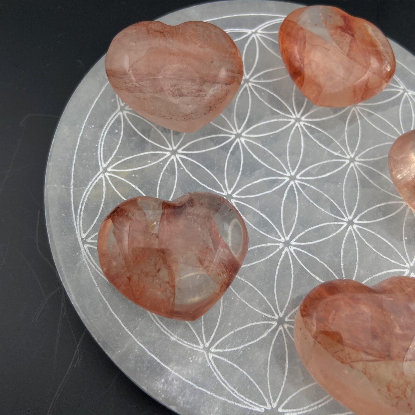 Petit Coeur - Quartz Morango / Hématoide - Taille M