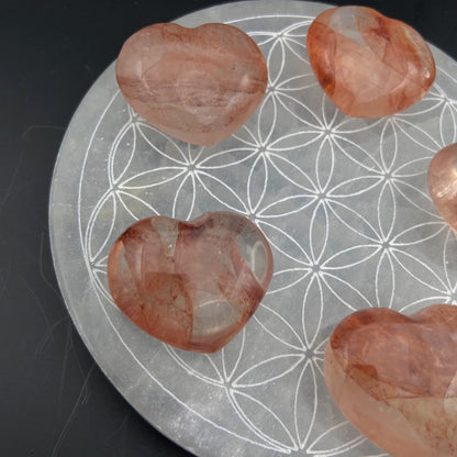 Petit Coeur - Quartz Morango / Hématoide - Taille M