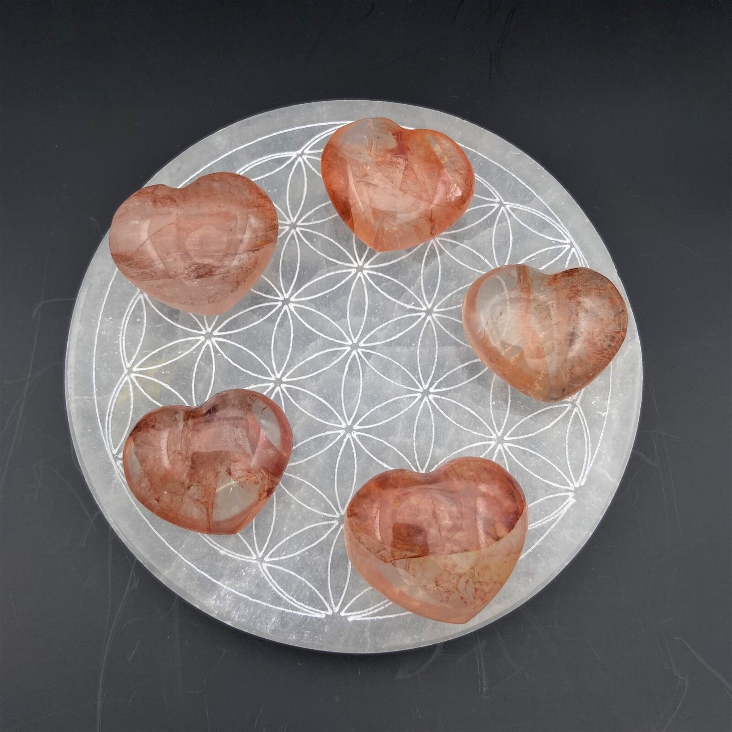 Petit Coeur - Quartz Morango / Hématoide - Taille M