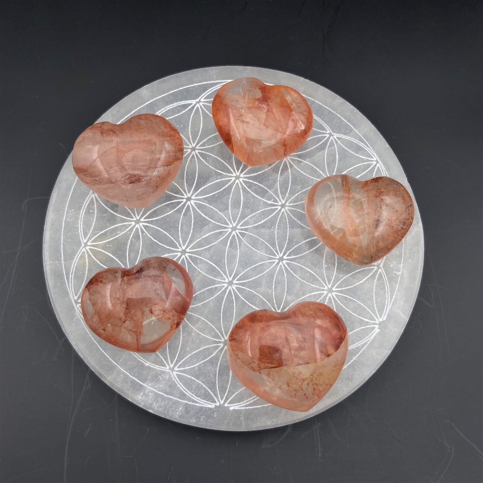 Petit Coeur - Quartz Morango / Hématoide - Taille M