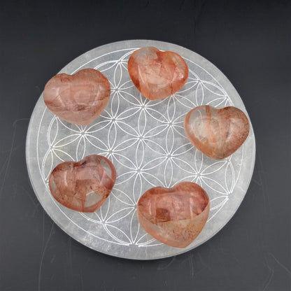 Petit Coeur - Quartz Morango / Hématoide - Taille M