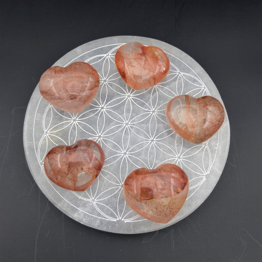 Petit Coeur - Quartz Morango / Hématoide - Taille M