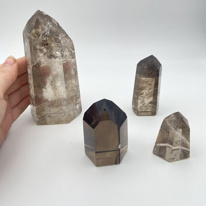 Lot de 4 Pointes Quartz Fumé n°1