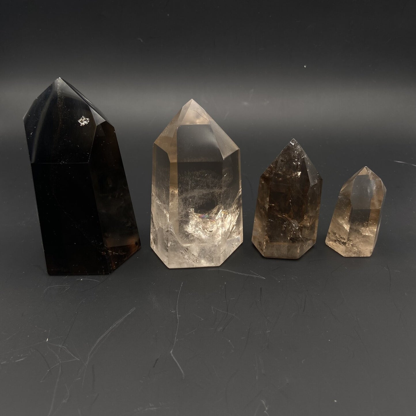 Lot de 4 Pointes Quartz Fumé n°4