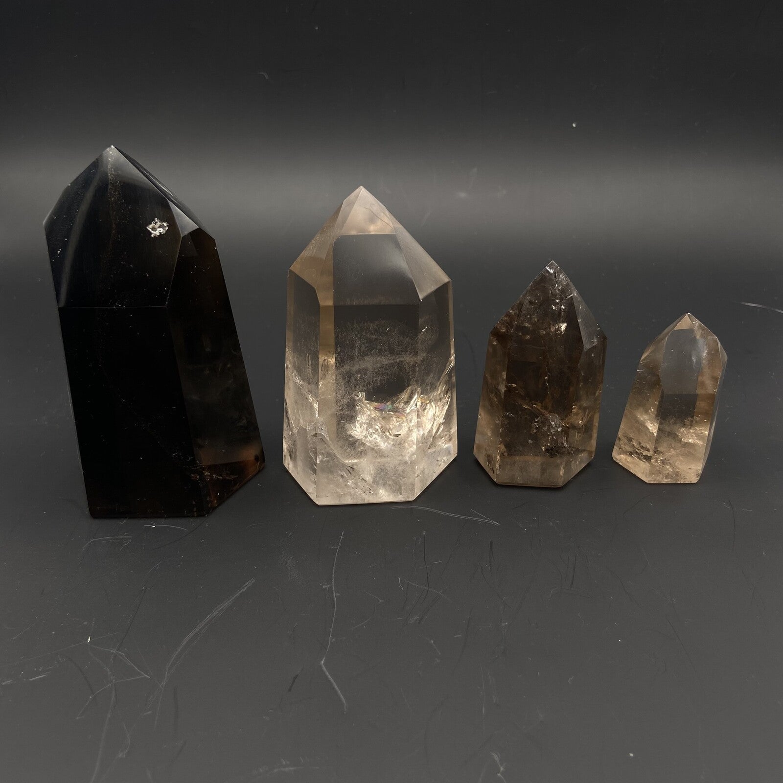 Lot de 4 Pointes Quartz Fumé n°4