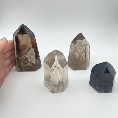 Lot de 4 Pointes Quartz Fumé n°5