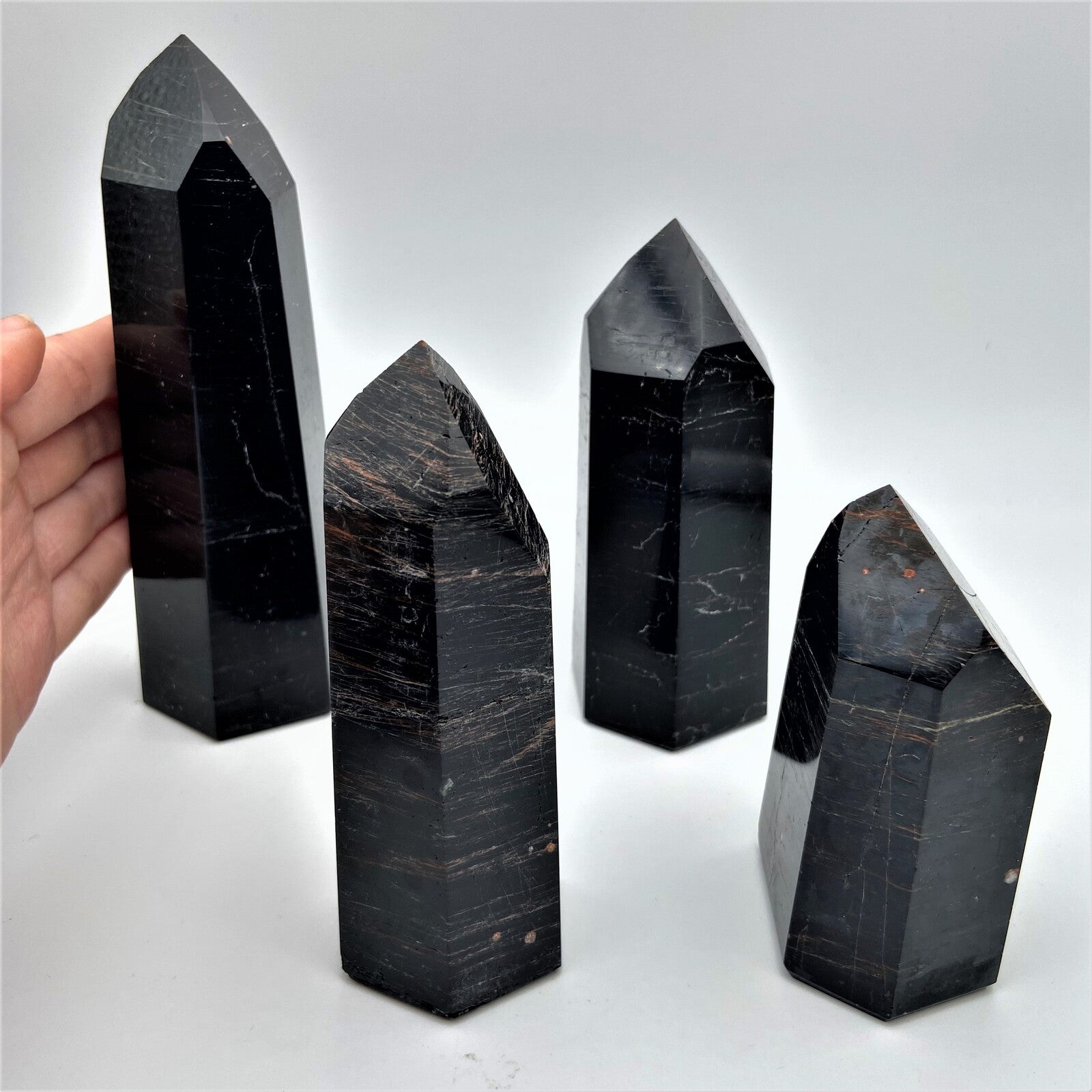 Lot de 4 Pointes Tourmaline Noire n°5