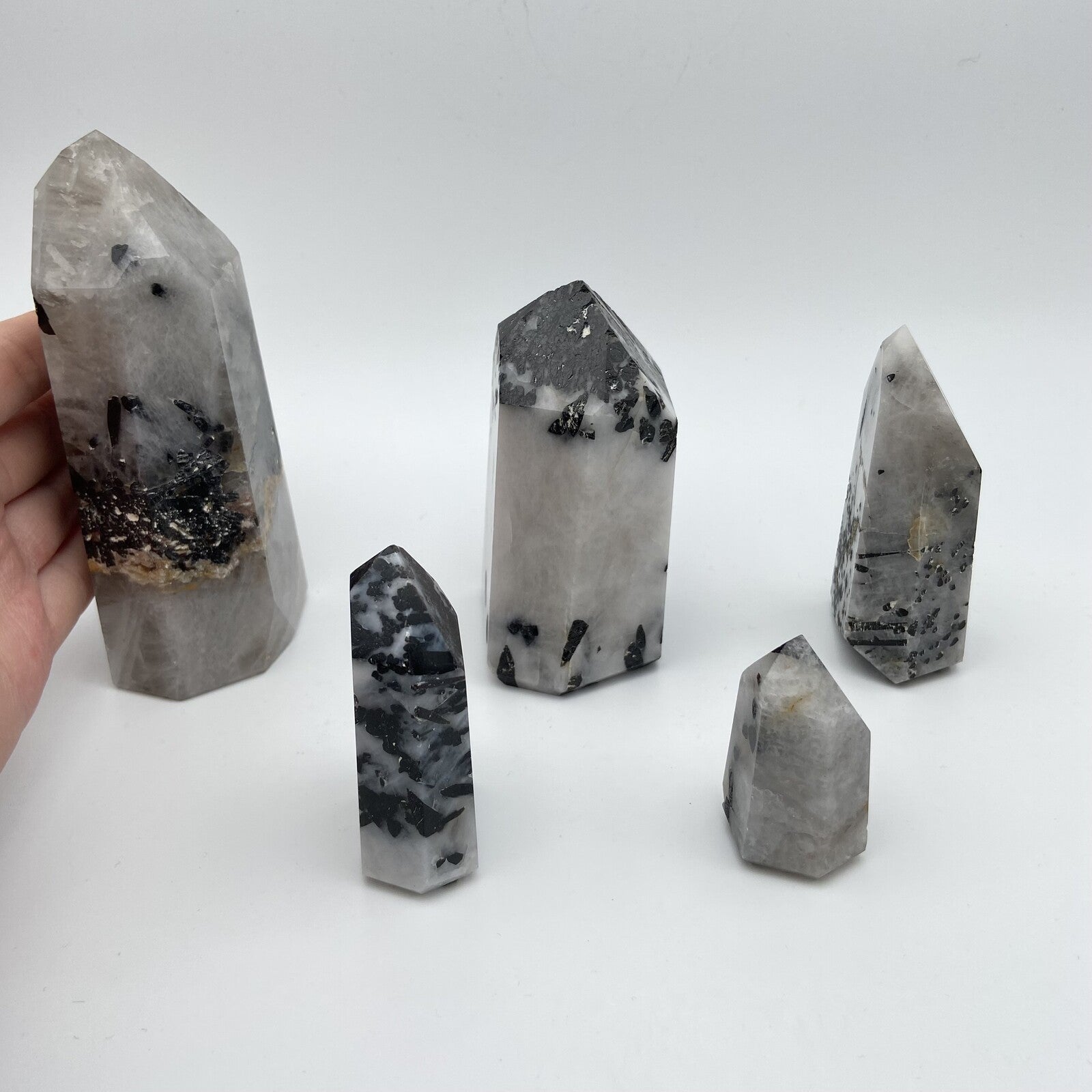 Lot de 5 Pointes Tourmaline / Quartz n°1