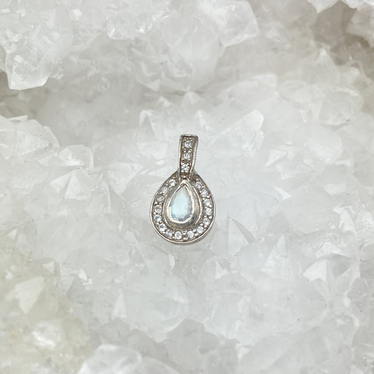 Pendentif Argent - Labradorite Blanche poire