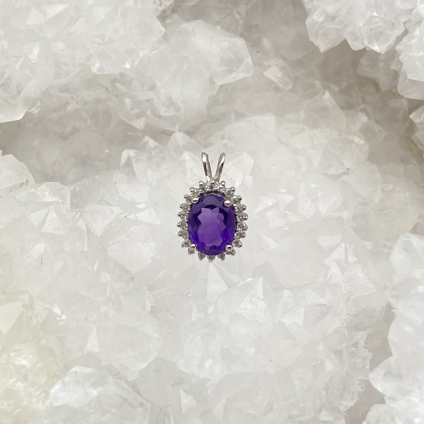 Pendentif Argent - Améthyste ovale
