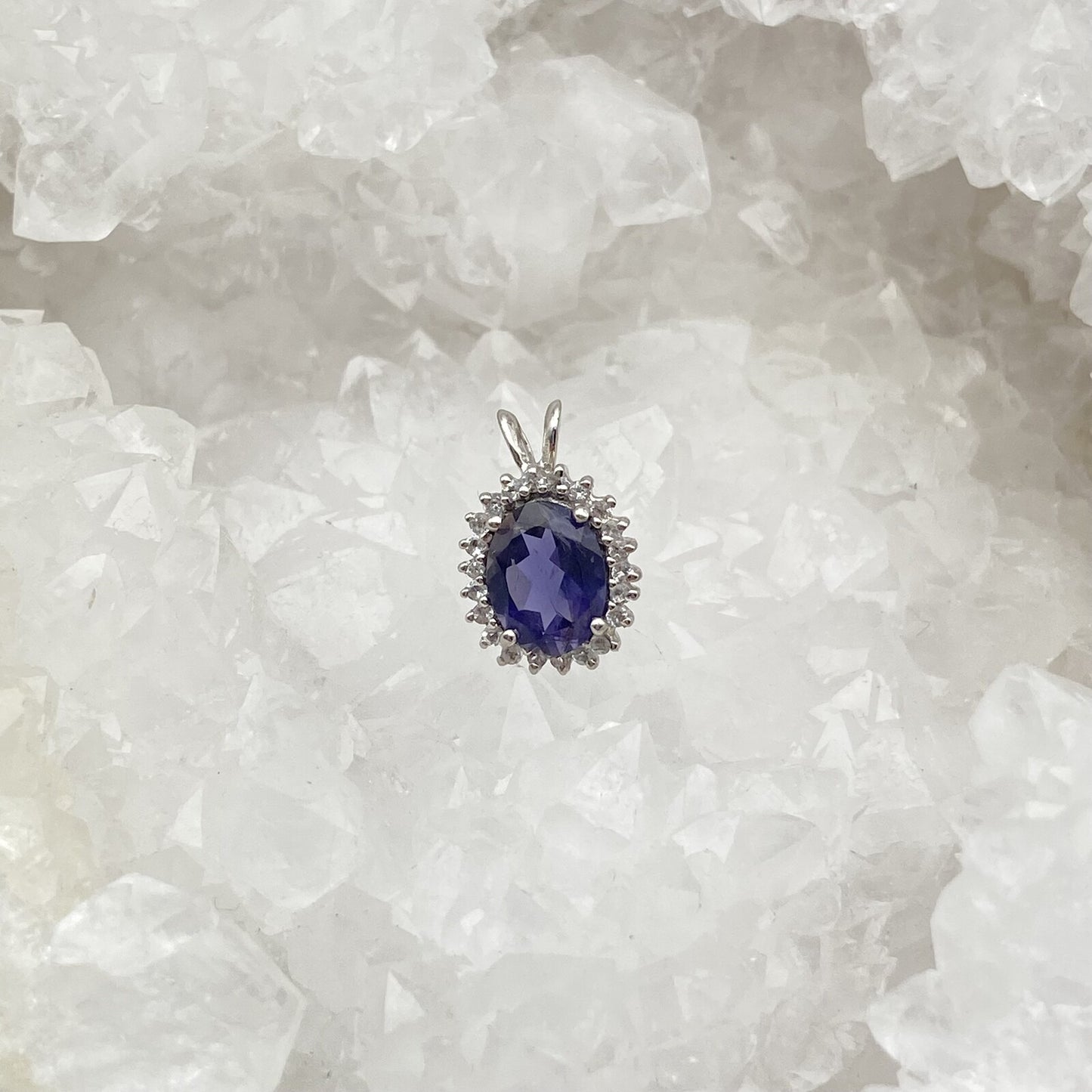 Pendentif Argent - Iolite ovale