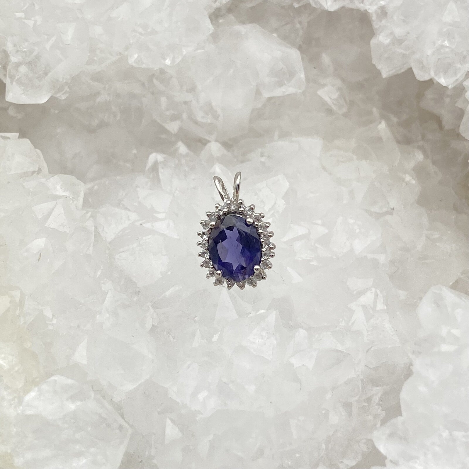 Pendentif Argent - Iolite ovale