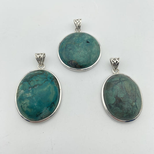Lot de 3 Pendentifs Argent - Turquoise n°1