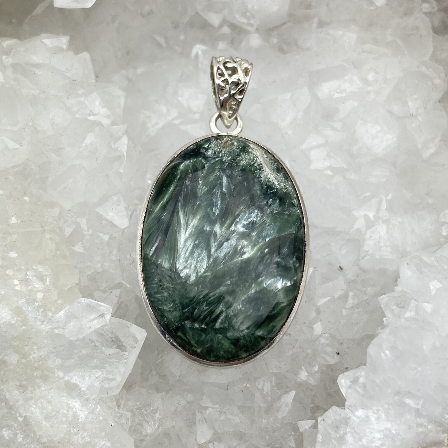 Lot de 3 Pendentifs Argent - Séraphinite n°1