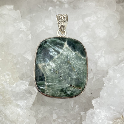 Lot de 3 Pendentifs Argent - Séraphinite n°1