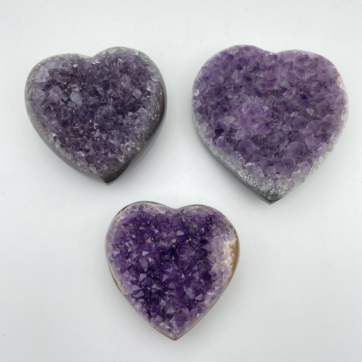 Lot de 3 Coeurs - Améthyste n°5 - 970 g