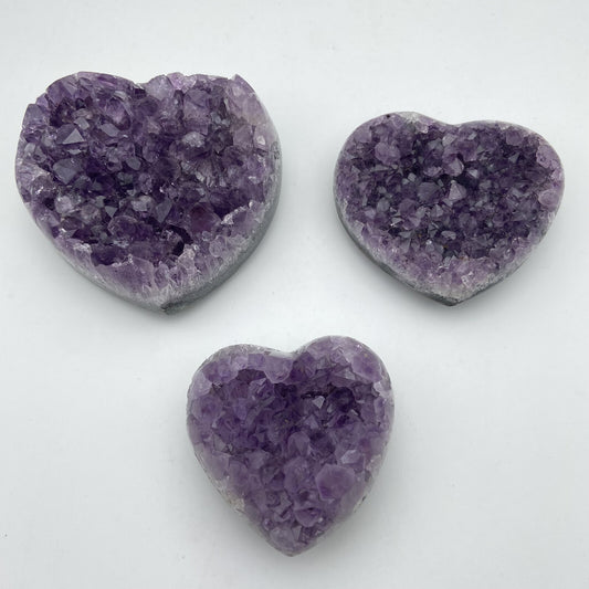 Lot de 3 Coeurs - Améthyste n°7 - 820 g