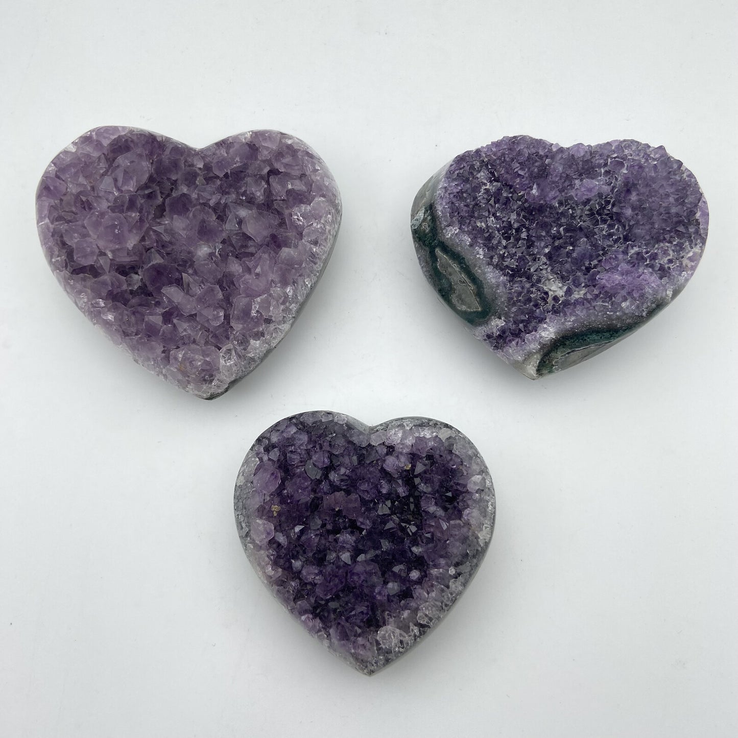 Lot de 3 Coeurs - Améthyste n°8 - 750 g