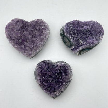 Lot de 3 Coeurs - Améthyste n°8 - 750 g