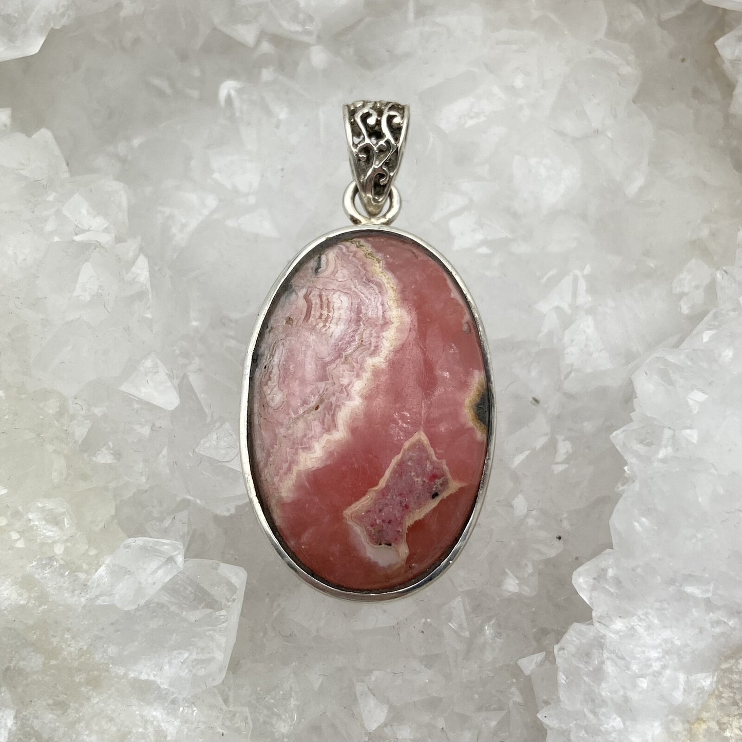 Lot de 3 Pendentifs Argent - Rodhocrosite n°1