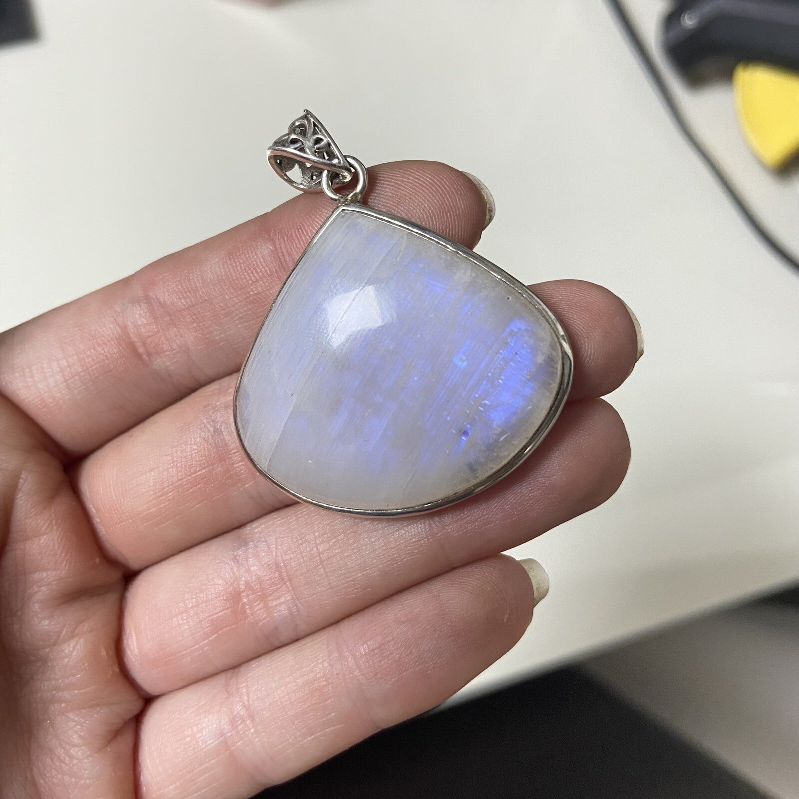 Lot de 2 Pendentifs Argent - Labradorite Blanche n°2