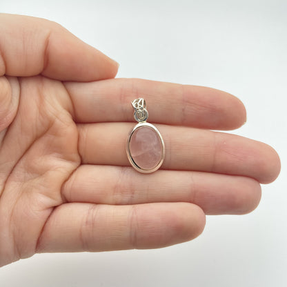 Pendentif Argent - Quartz Rose