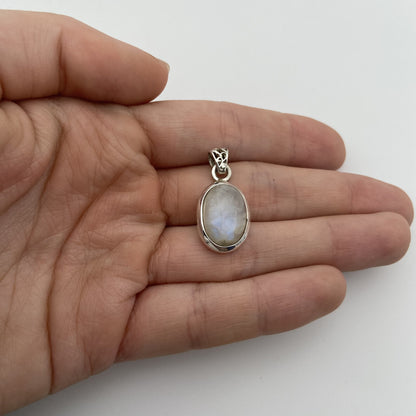 Pendentif Argent - Labradorite Blanche