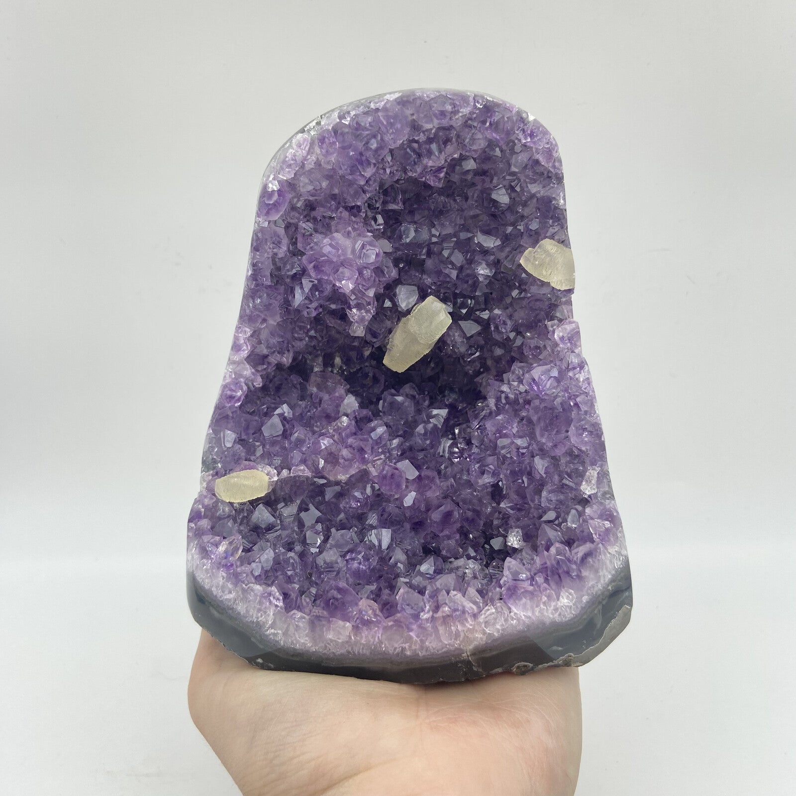 Lot de 3 Améthystes Brutes - Bords Polis n°3 - 3,480 kg