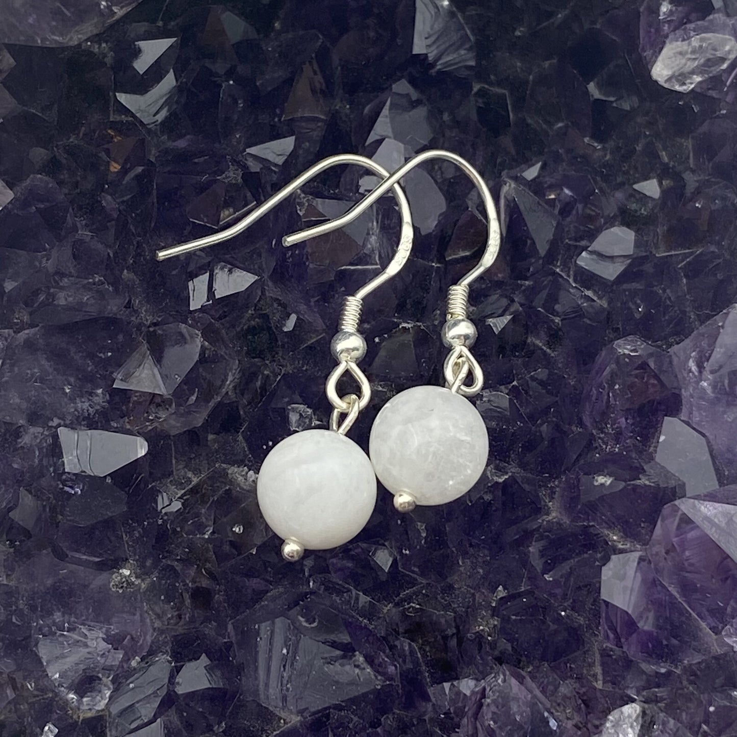 Boucles d'oreilles Argent - Perles Pierre de Lune