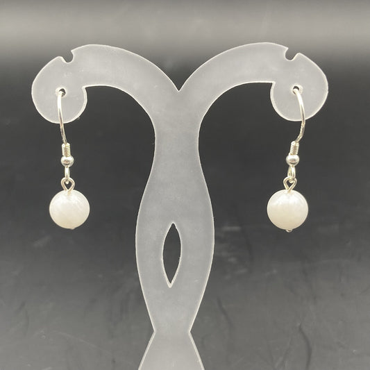 Boucles d'oreilles Argent - Perles Pierre de Lune