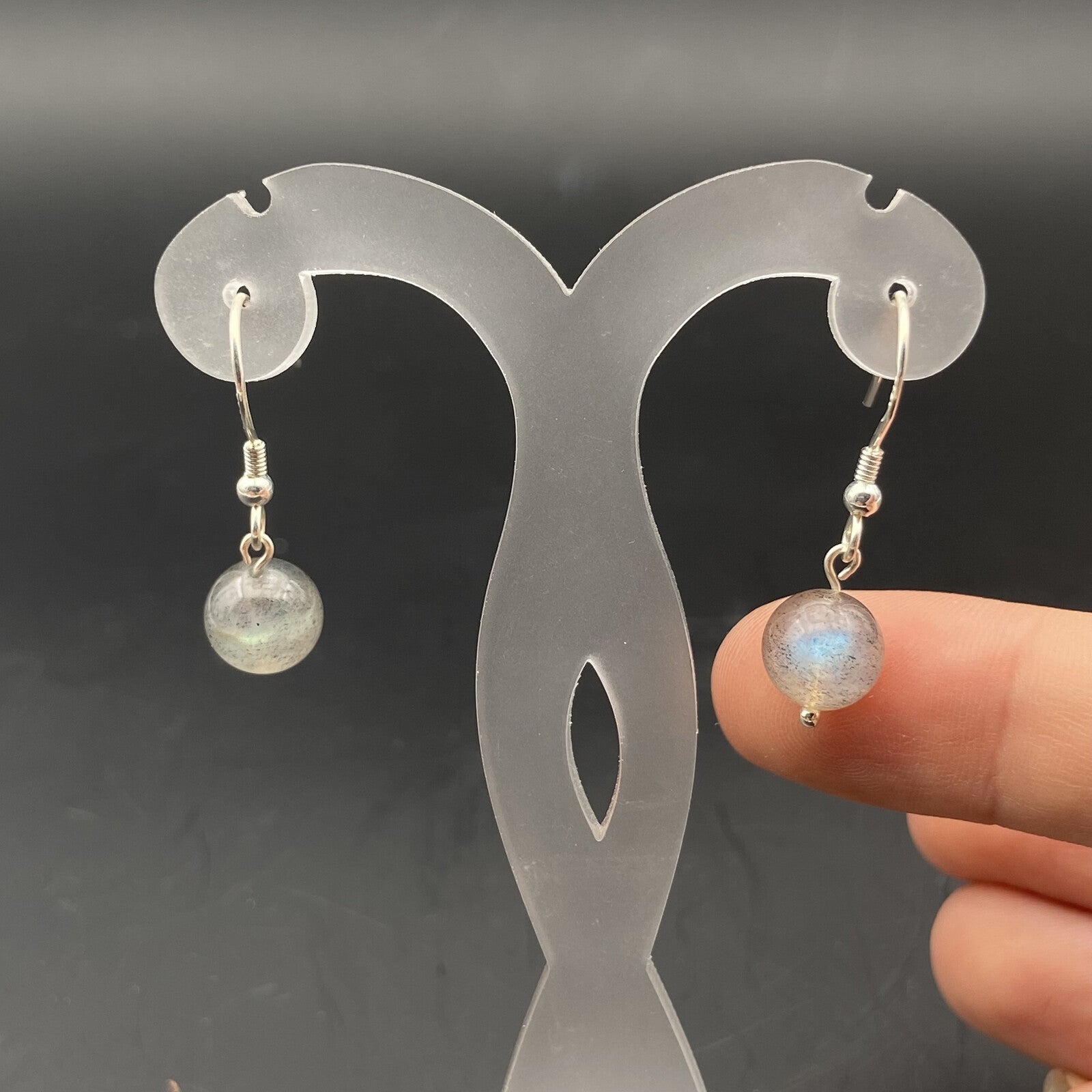 Boucles d'oreilles Argent - Perles Labradorite