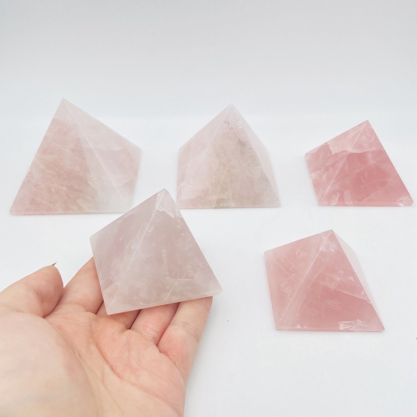 Lot de 5 Pyramides - Quartz Rose n°3