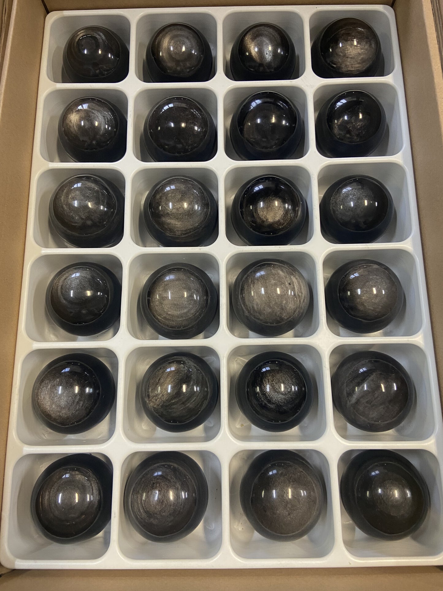 Sphère - Obsidienne Argentée