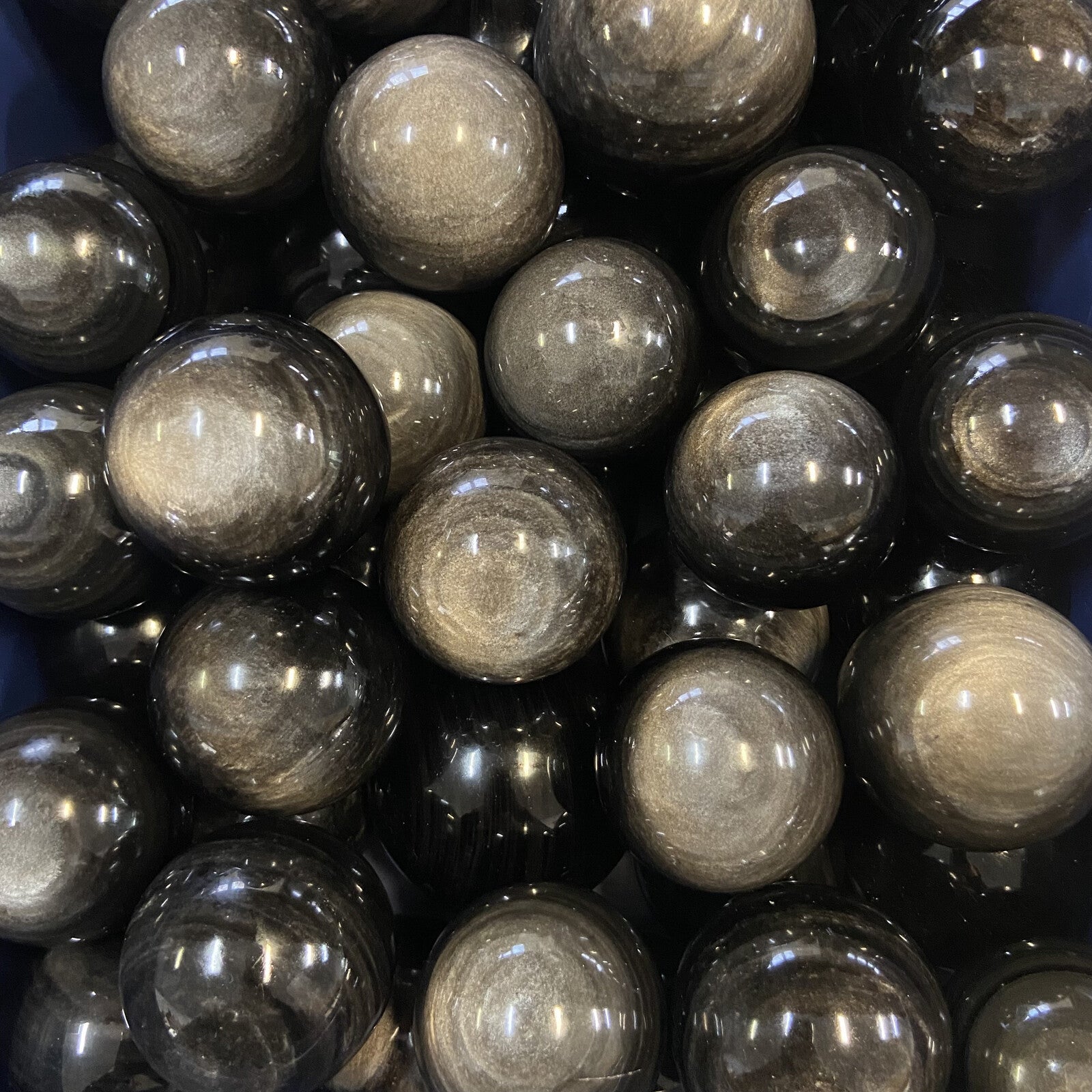 Sphère - Obsidienne Argentée