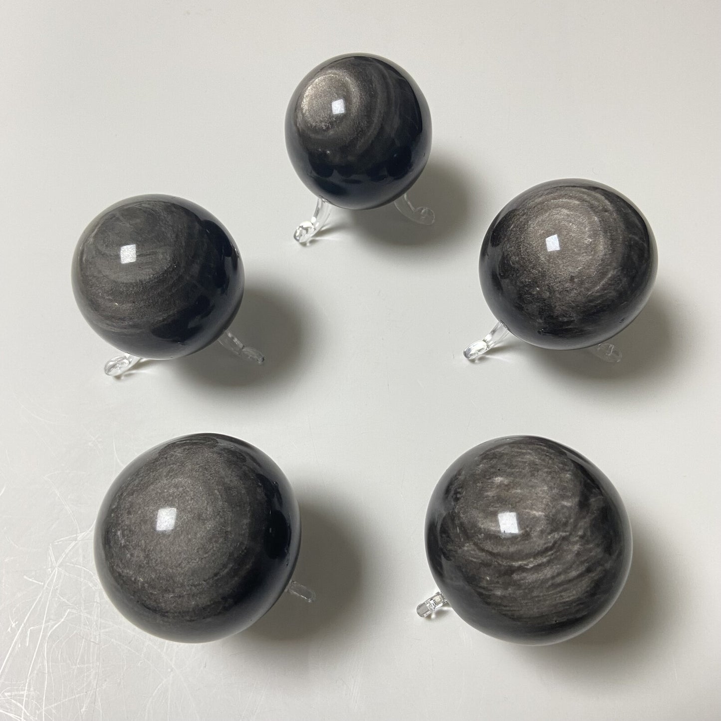 Sphère - Obsidienne Argentée