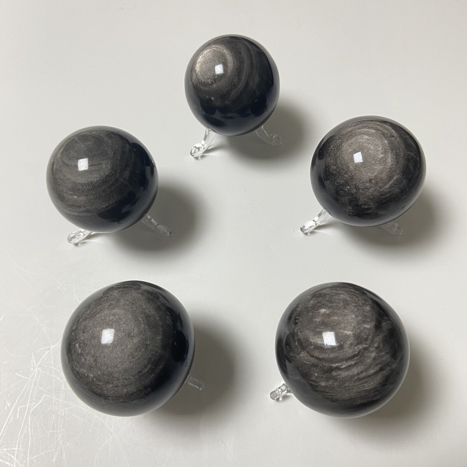 Sphère - Obsidienne Argentée