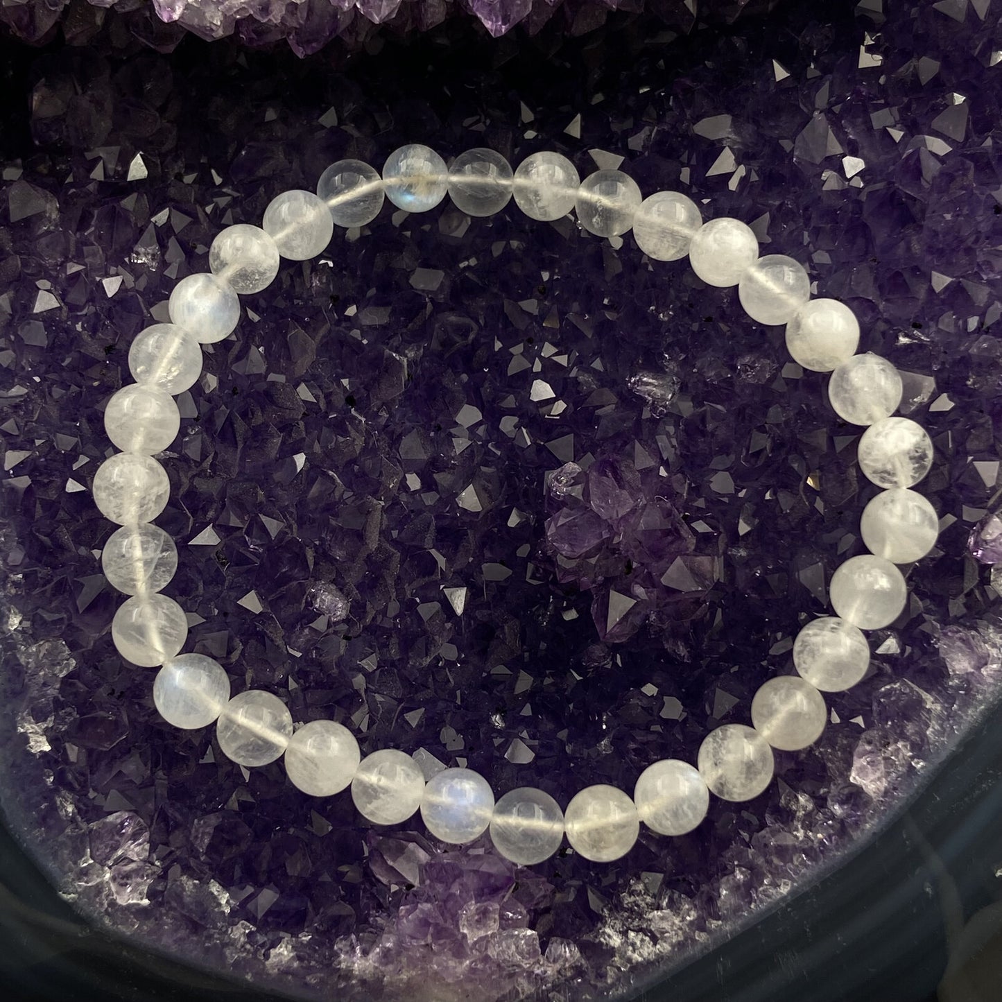 Bracelet - Pierre de Lune Transparente EXTRA (6 mm)