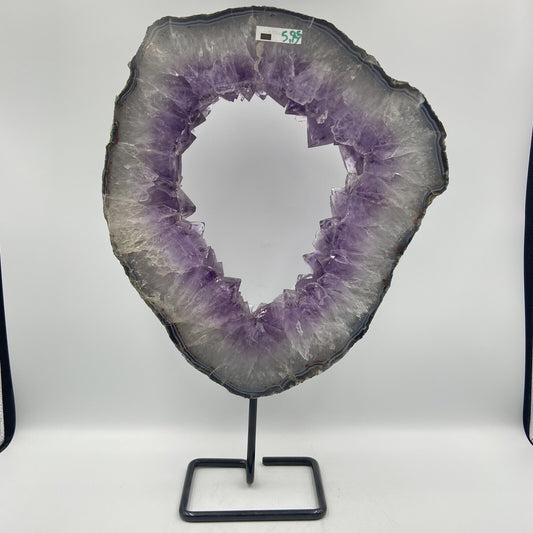 Tranche d'Améthyste - Base Métal (pièce n°7)